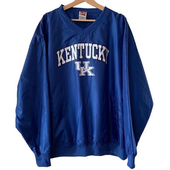 Vintage University of Kentucky UK Wildcats Blue Pullover Windbreaker coat XL - Picture 1 of 7